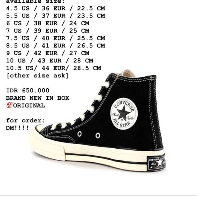 Converse 2025 ukuran 39