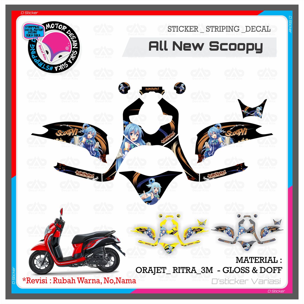 Jual Stiker Striping New Scoopy Sticker Decal Scoopy New Full Body