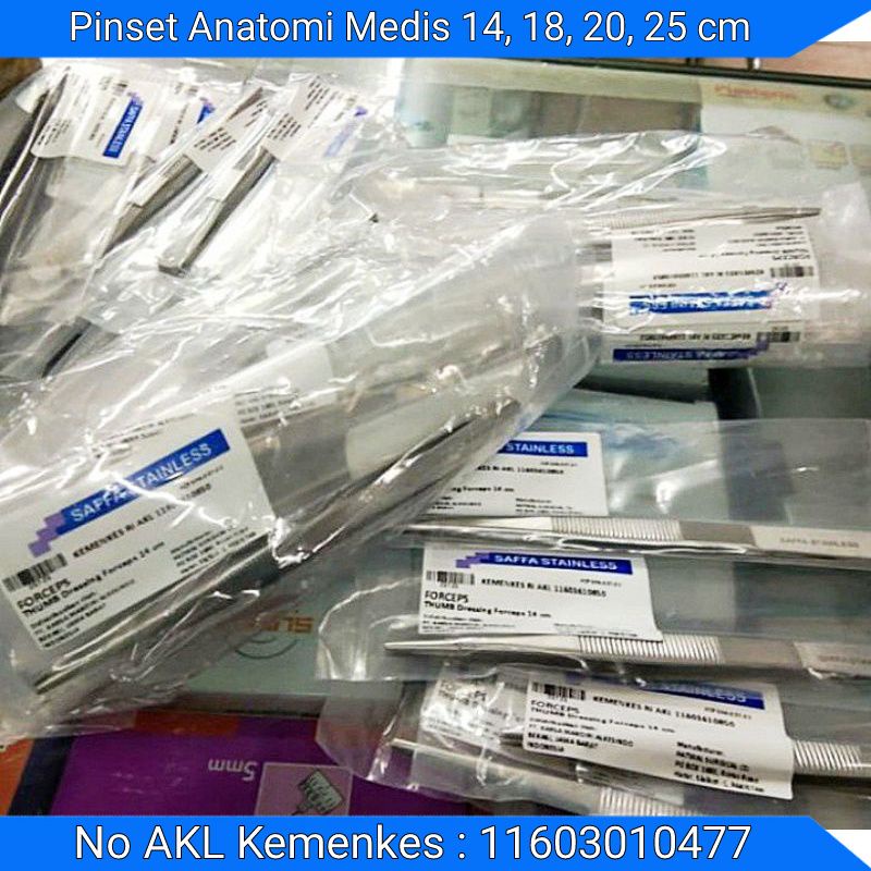 Jual Pincet Anatomi Medis 14 18 20 25 Cm Pinset Anatomis Medis Pinset ...