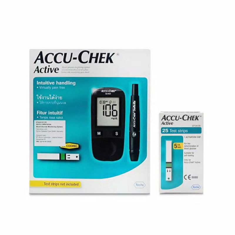 Jual Accu Chek Active Meter Alat Test Gula Darah Accu Check Bonus Strip