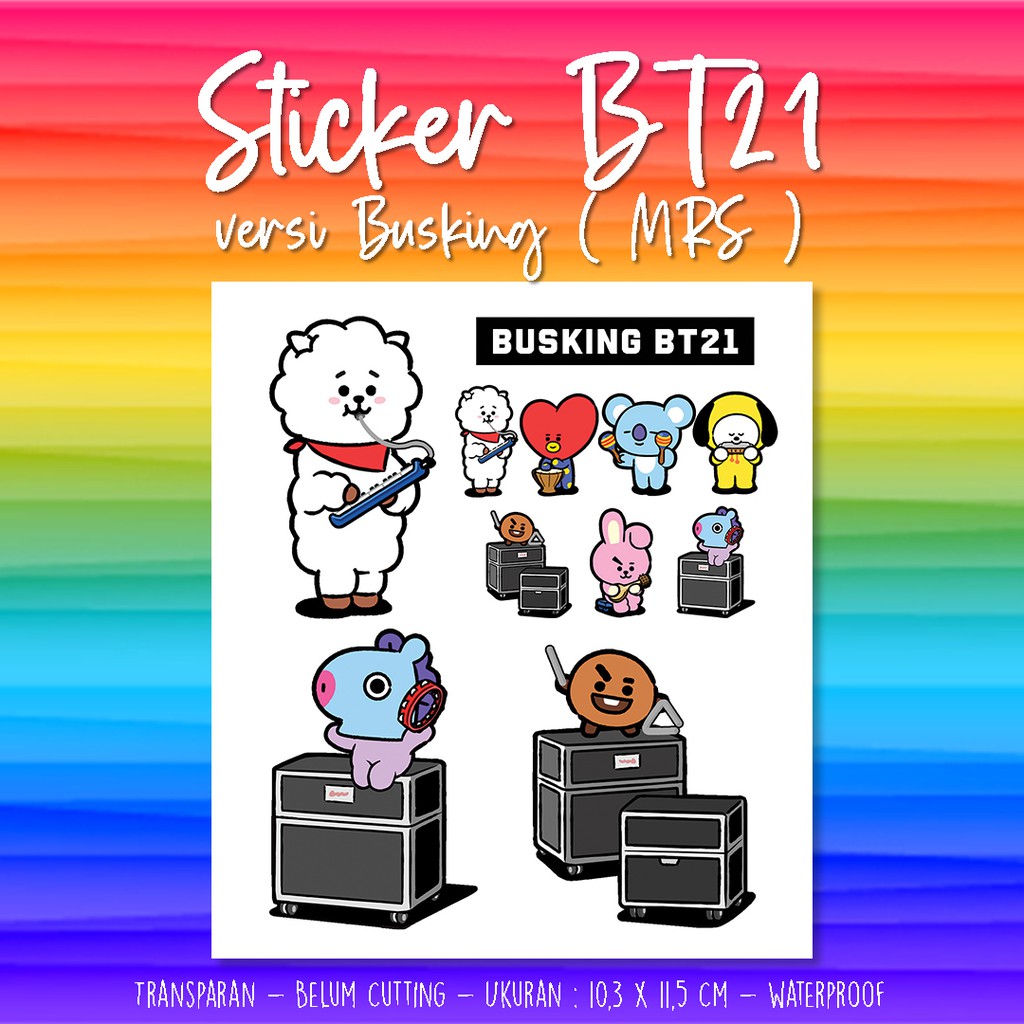 Jual Stiker Transparan BT21 Together Berbagai Versi Sticker KPOP BTS ...