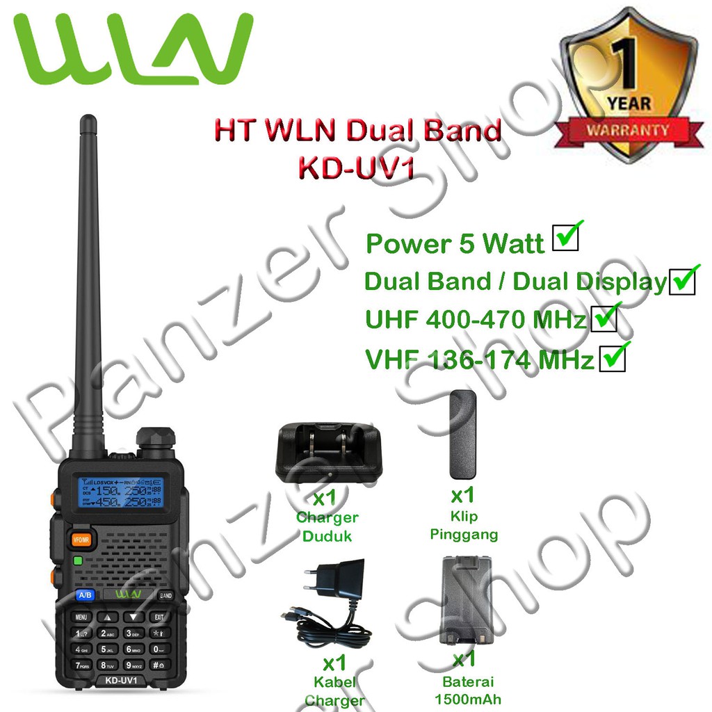 Jual HT WLN KD-UV1 DUAL BAND VHF / UHF - 5WATT ( ISI 1 PCS) | Shopee ...