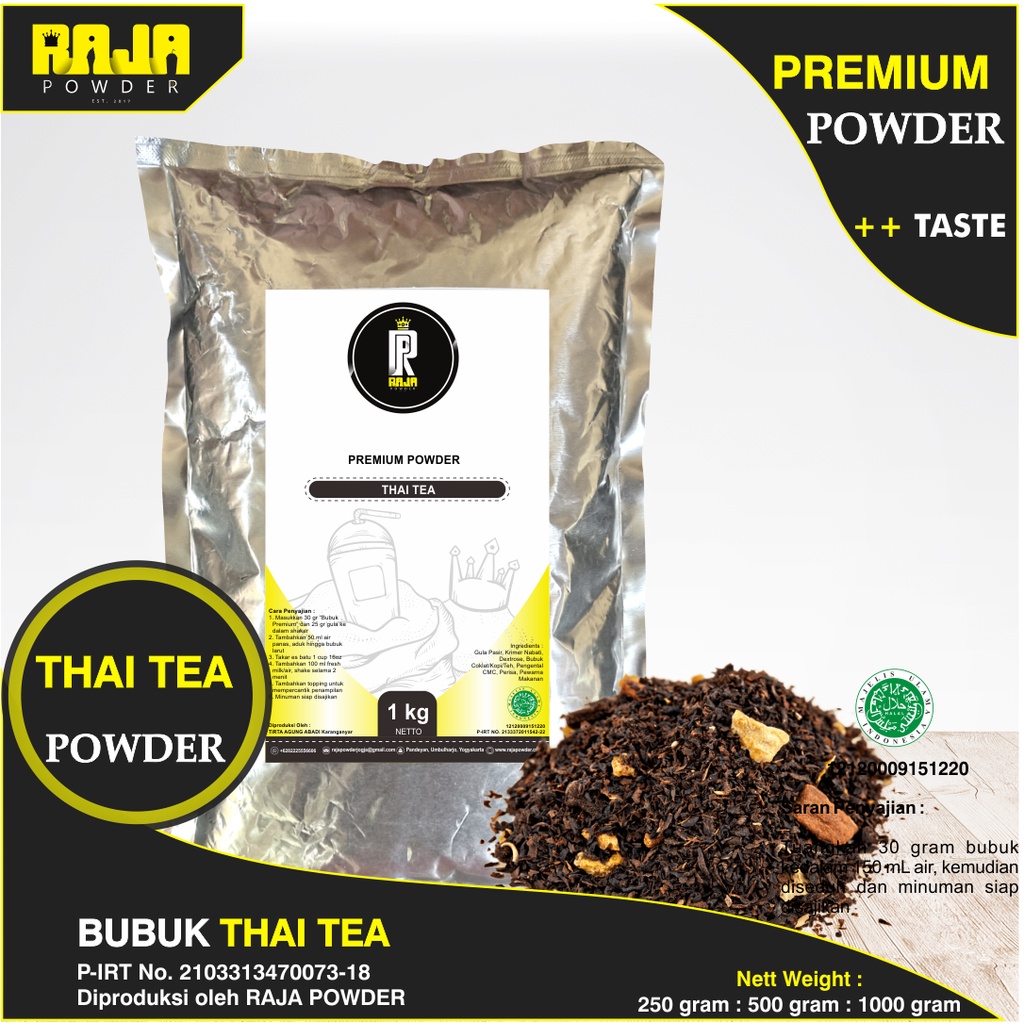 Jual Bubuk Thai Tea Bubuk Minuman Thai Tea Powder 1 kg / 1000 gram ...