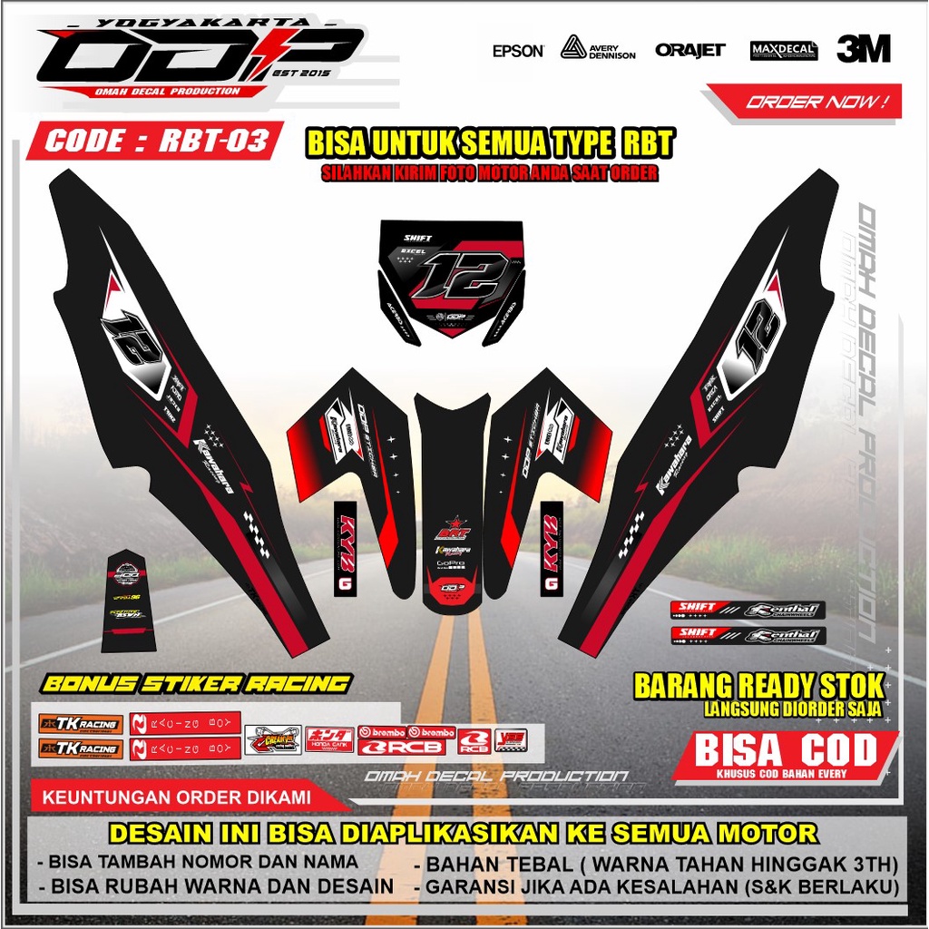 Jual DECAL RBT BODY JUPITER YAMAHA VEGA NEW FULL BODY DEKAL STICKER ...