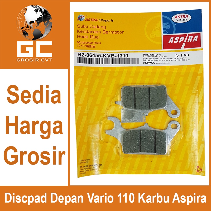 Jual Aspira Kampas Rem Discpad Depan Honda Beat Vario Scoopy Spacy 2008 Fi ESP Techno 110 125 H2