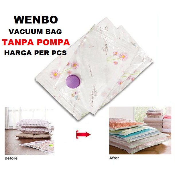 Jual Wenbo Vacuum Bag Hanya Plastik Tanpa Pompa Kantong Kompres Pakaian Vakuum Travel Laundry