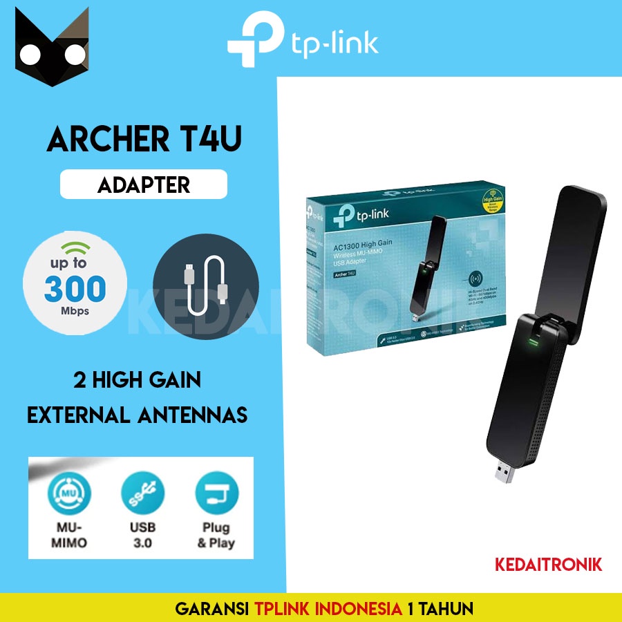 Jual Wireless Adapter TP Link ARCHER T4U AC1300 TPLink ARCHER T4U Dual ...
