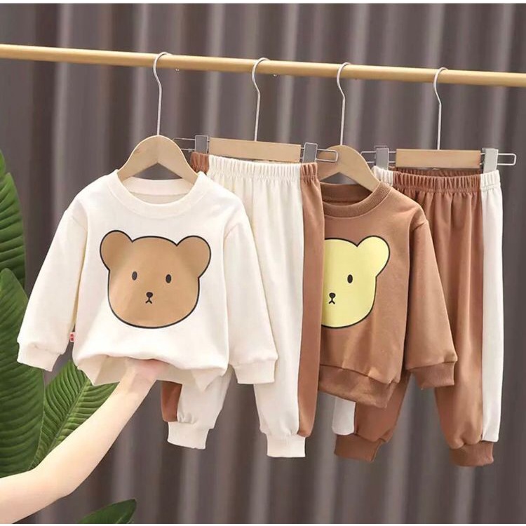 Jual Setelan Sweater Bayi Anak Laki-laki& Perempuan Motif Beruang Teddy ...