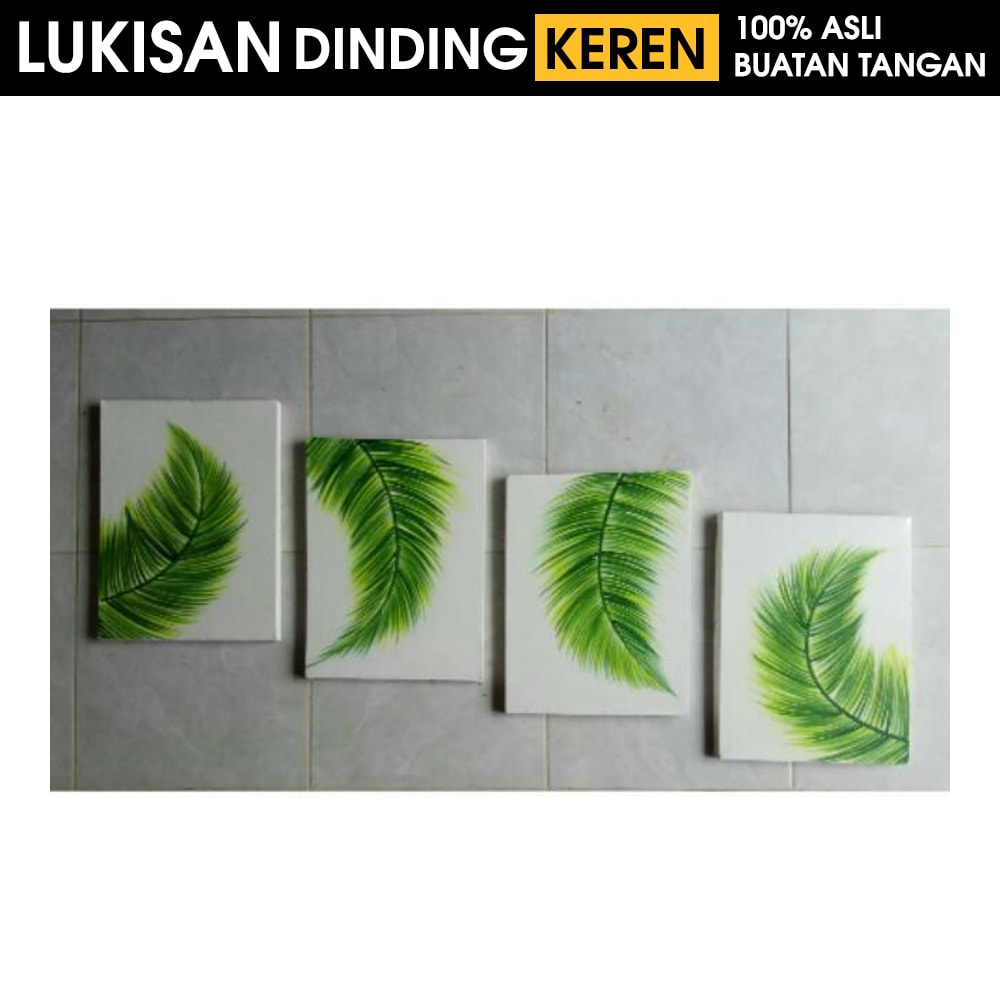 Jual Lukisan Panel Daun Kelapa Minimalis In Lukisan Dinding Ruang Tamu Kanvas Abstrak Wajah