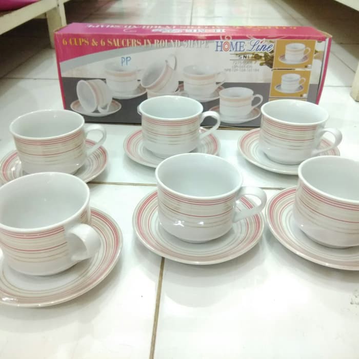 Jual MM-1062 Cangkir Tatak Set / Gelas Set / Tea Set Keramik HOMELINE ...