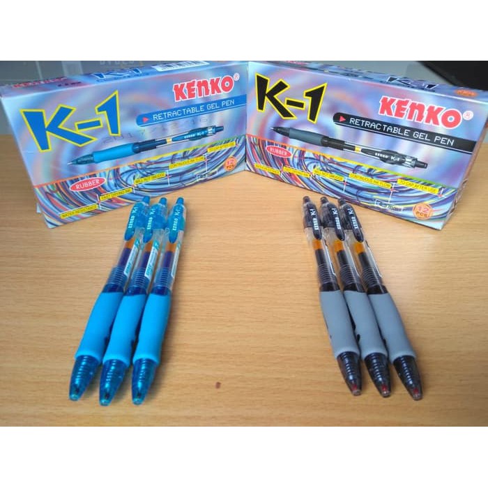 Jual Ballpoint Pulpen Pen Gel Merk Kenko K1 Isi 12 Buah