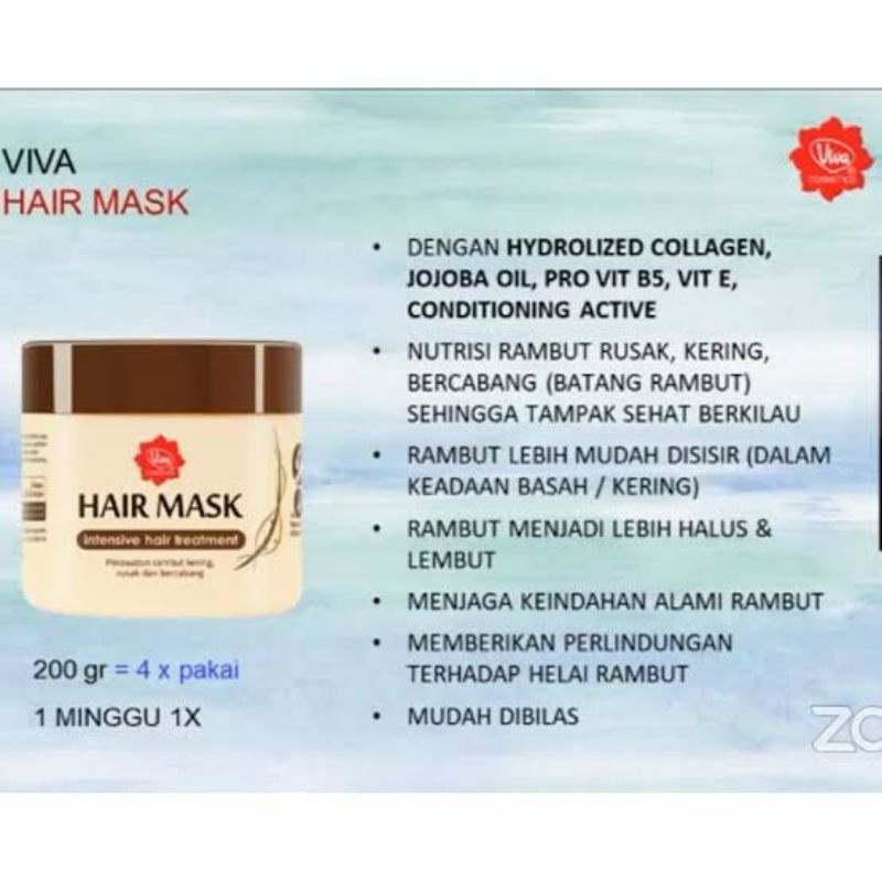 Jual VIVA HAIR MASK TERMURAH kemasan 200gr | Shopee Indonesia