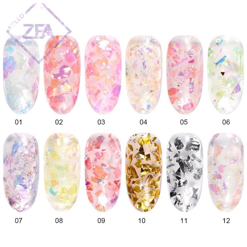 12 Farben UV Gel Glitter Pulver Für Nail Art – Schimmernder Staub Für Nageldesign, Acryl Und Maniküre