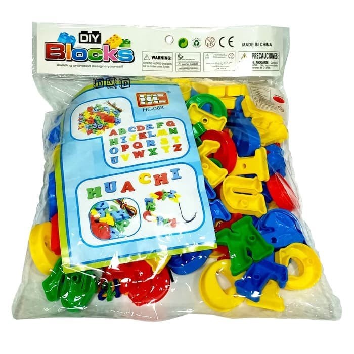 Jual Mainan Edukasi Anak DIY Blocks Ronche Alphabet Lego Lacing Abjad ...