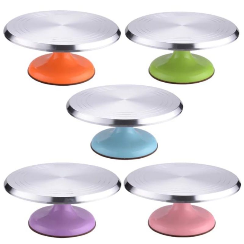 Jual Meja Putar Stainless Lazy Susan Meja Putar Kaki Warna UKURAN 25 CM 