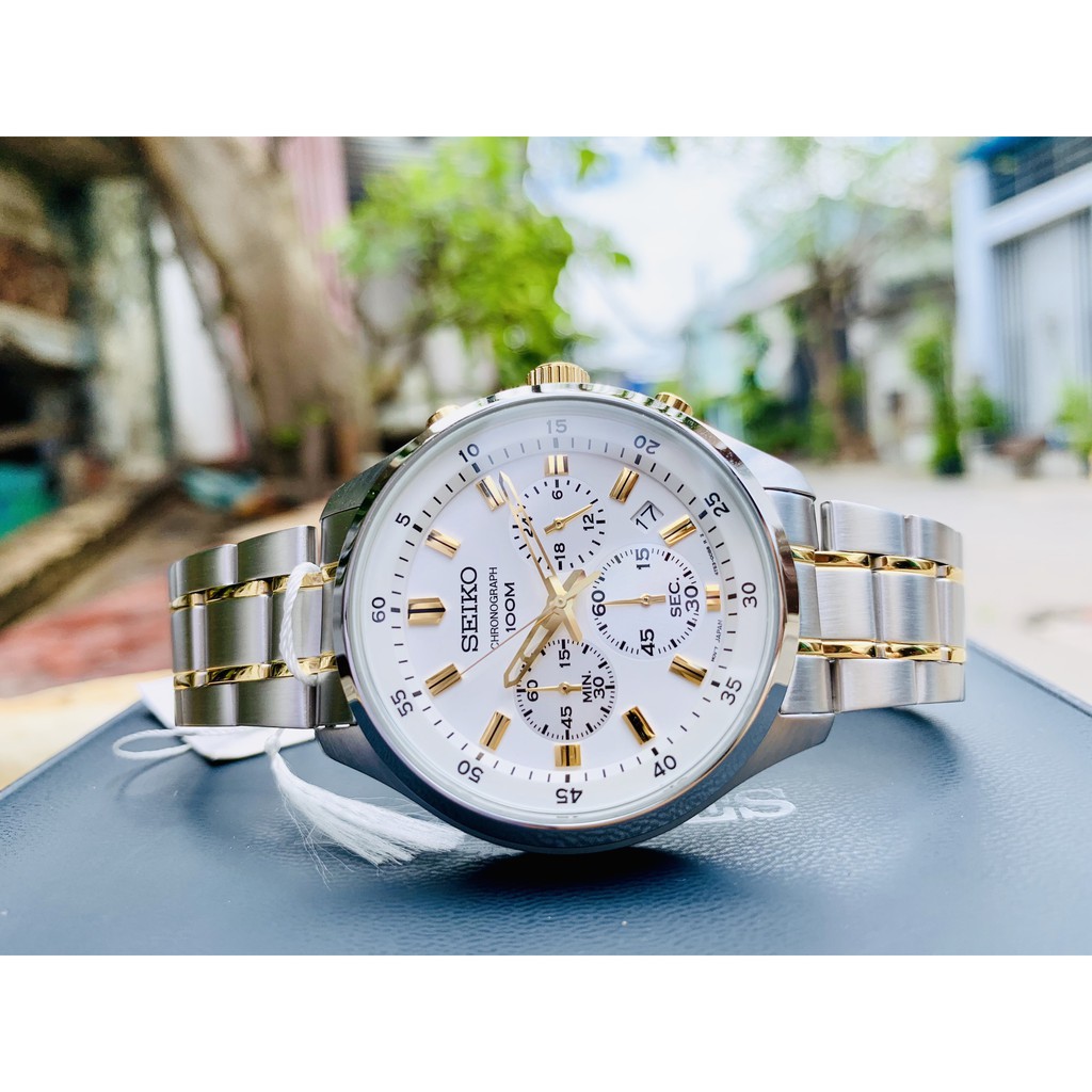 Jual JAM TANGAN PRIA SEIKO CHRONOGRAPH SKS589P1 SKS589 SILVER GOLD ORIGINAL Shopee Indonesia
