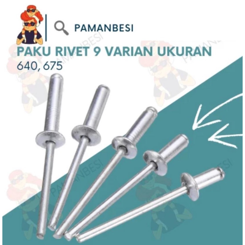 Jual Paku Rivet Type 640, 675 Blind Rivet Paku Tembak sip Punya ...