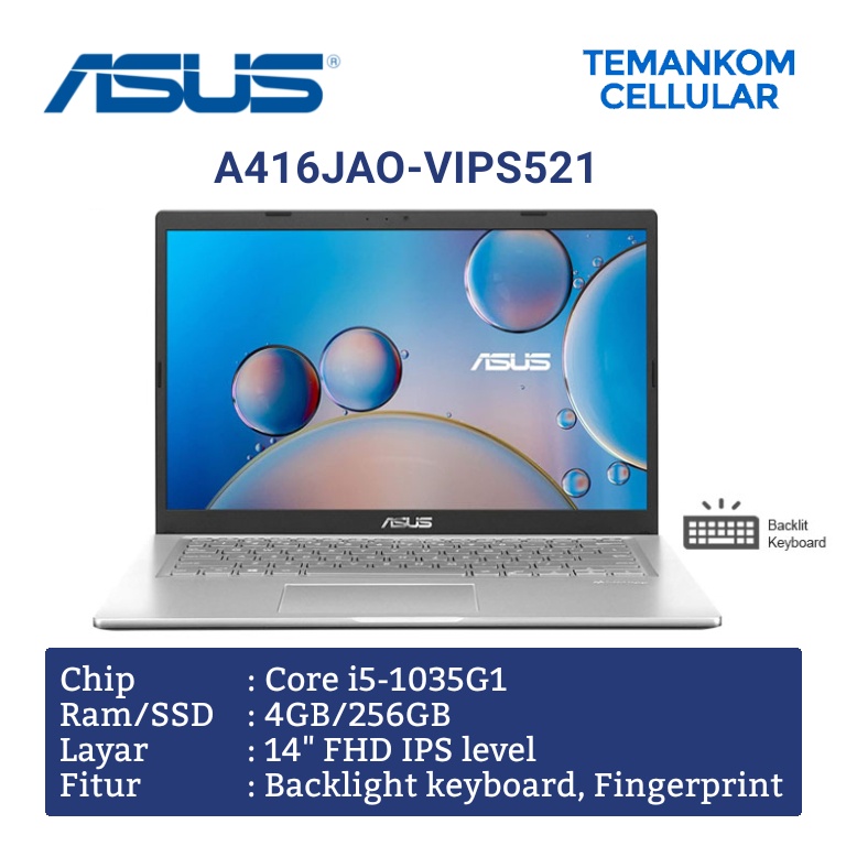 Jual Laptop Asus Vivobook A416jao Vips521 A416 Core I5 1035g 4gb 256gb Garansi Resmi Shopee