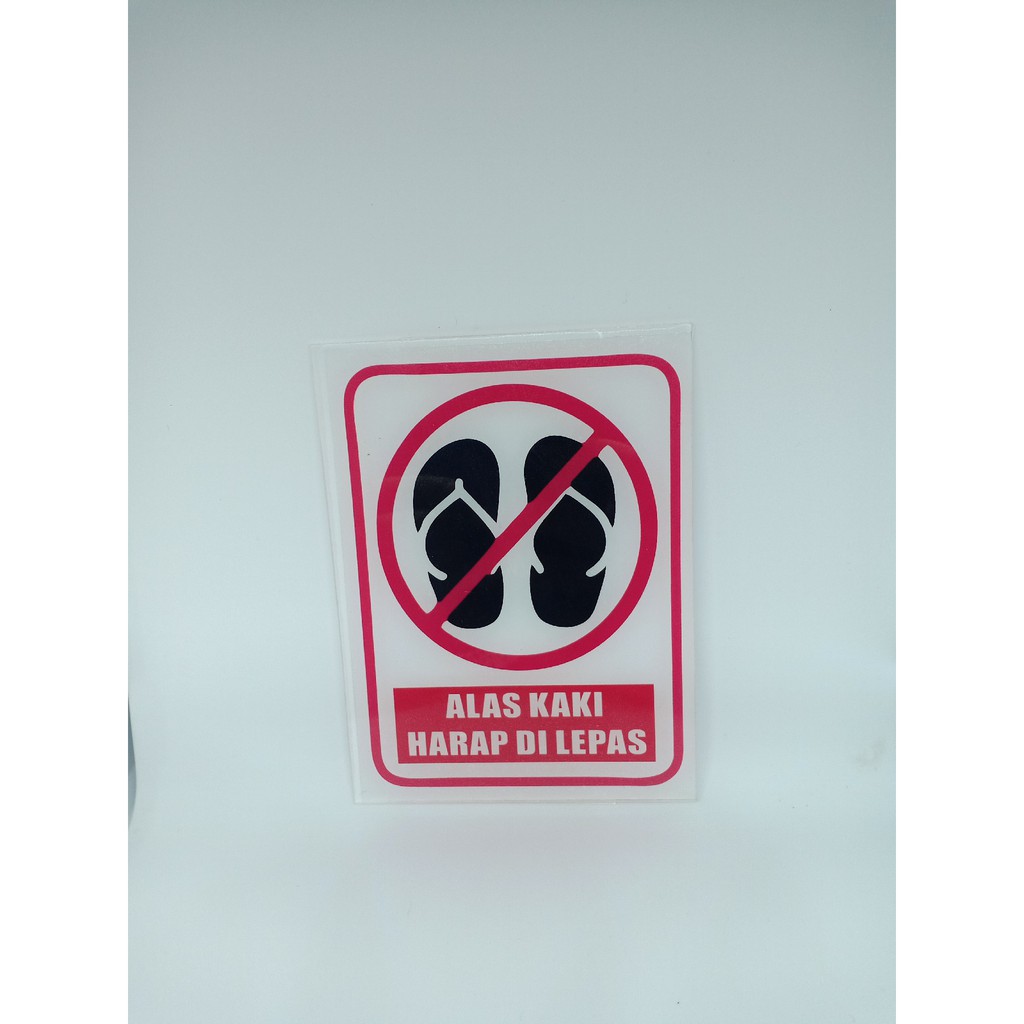 Jual Papan Nama Acrylic Akrilik Stiker Sign Board Alas Kaki Harap Dilepas Shopee Indonesia