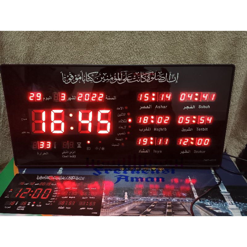 Jual Jam Digital LED Jadwal Sholat Mushola Masjid Adzan Otomatis ...