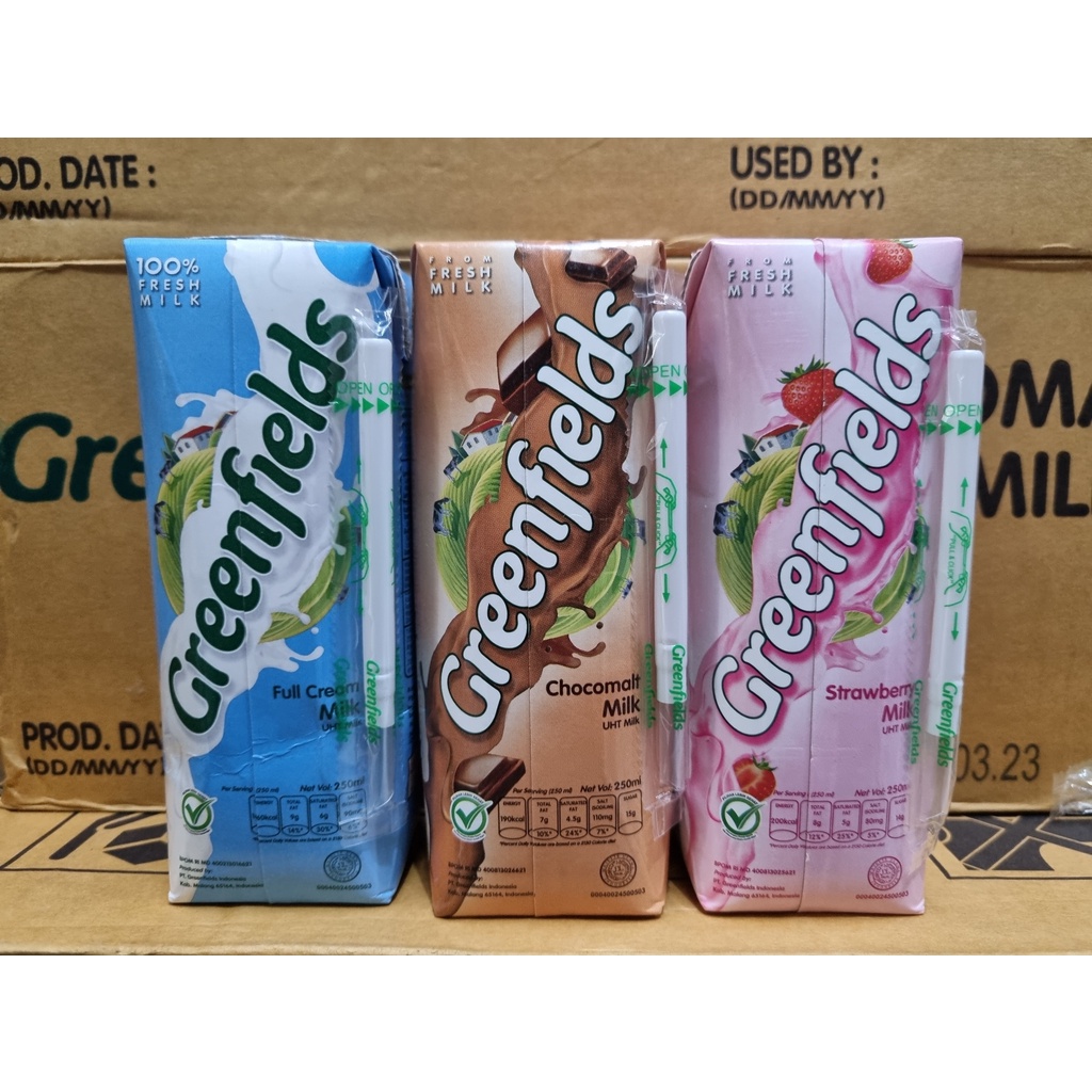 Jual Greenfields 250ml x 24/32 Chocomalt / Strawberry / Full Cream ...