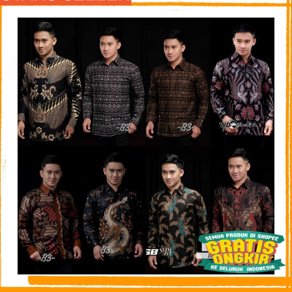 Jual MODEL 2022 / KEMEJA BATIK PRIA LENGAN PANJANG/KEMEJA KEKINIAN 2021 ...