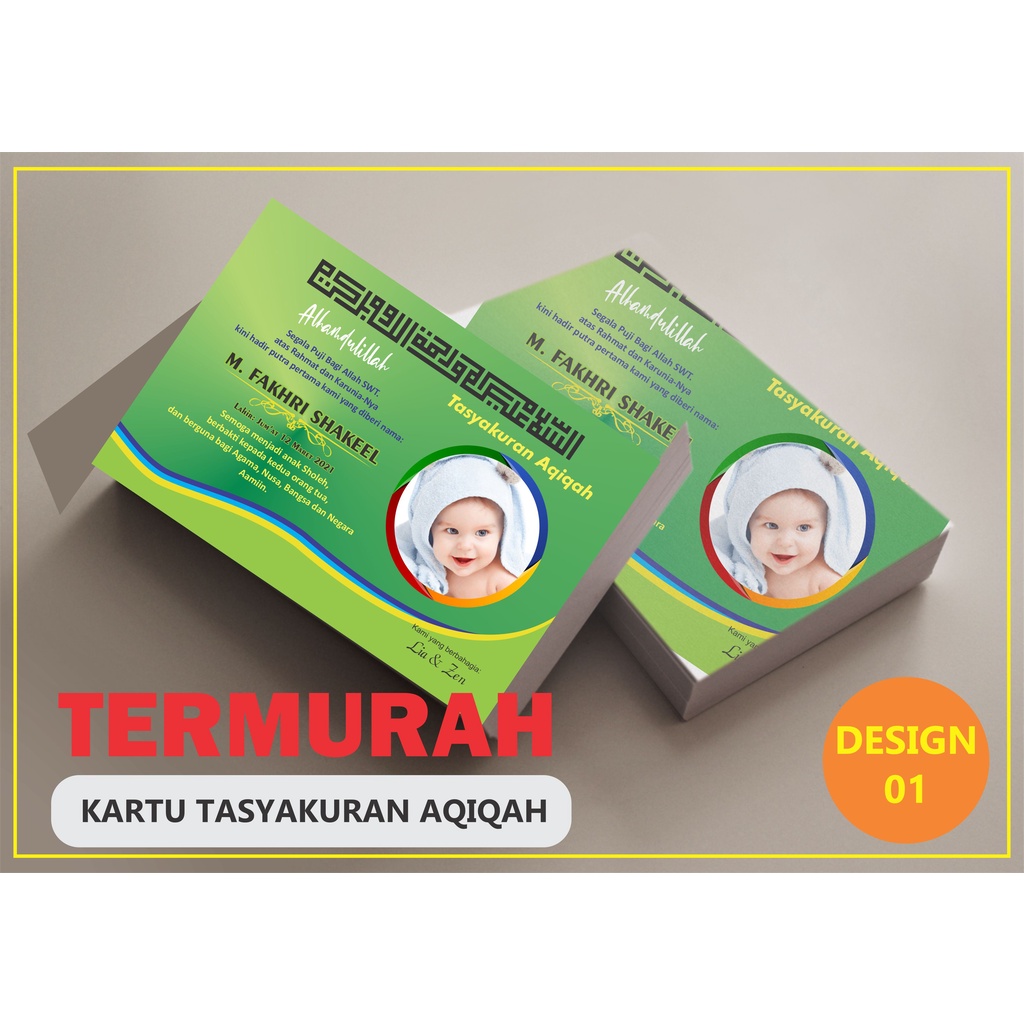Jual KARTU UCAPAN TASYAKURAN AQIQAH | Shopee Indonesia
