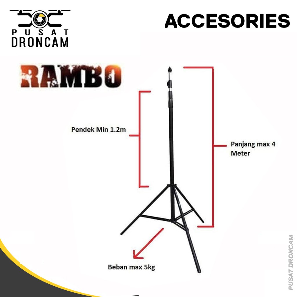 Jual Tripod EXCELL Rambo Light Stand 4m Stand Studio Foto Shopee