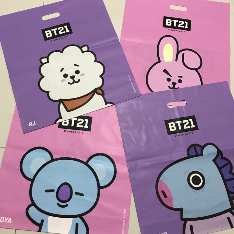 Jual BT21 OFFICIAL PLASTIC BAG - BIG HIT X LINE FRIENDS | Shopee Indonesia
