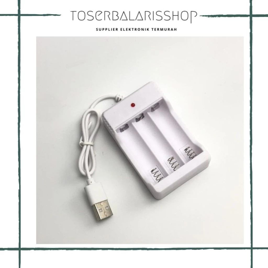 Charger Baterai AA AAA 3 Slot Kabel Usb Charger / CAS BATERAI CHARGER BATERAI USB SLOT 3 DAN SLOT 4/ TEMPAT CAS BATRAI AA&AAA | AutoStock