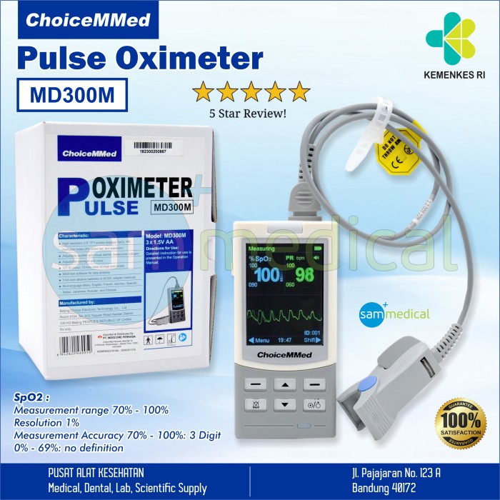 Jual ChoiceMMed Pulse Oxymeter / Oximeter SpO2 Saturasi Oksigen MD300M ...