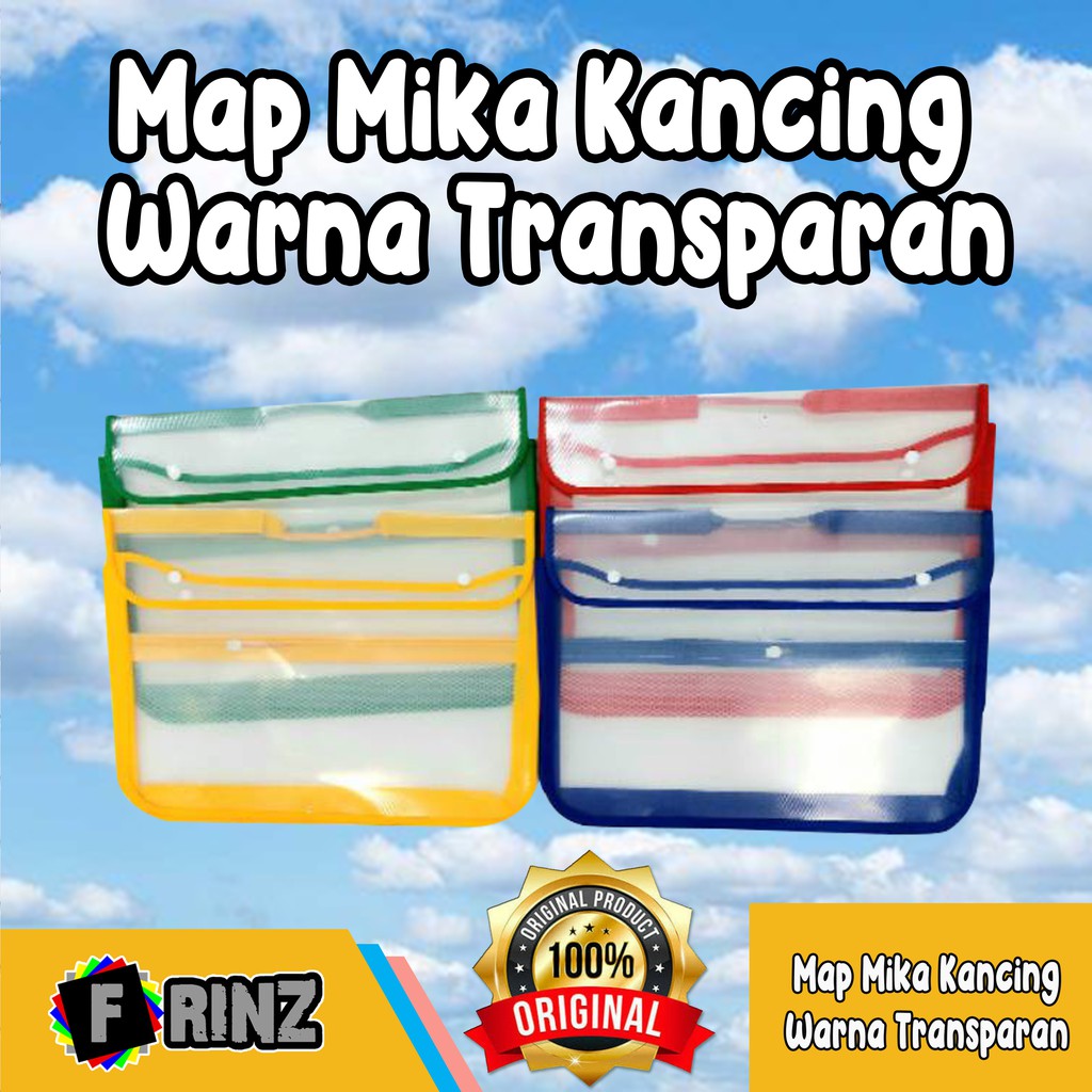 Jual ATK ~ Map Tas Kancing Mika Folio Transparan Tebal | Shopee Indonesia