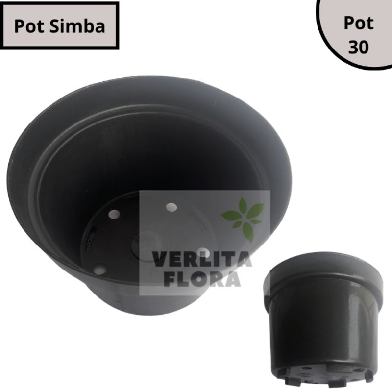 Jual Pot Tanaman Pot Bunga Plastik Simba 30 Hitam | Shopee Indonesia