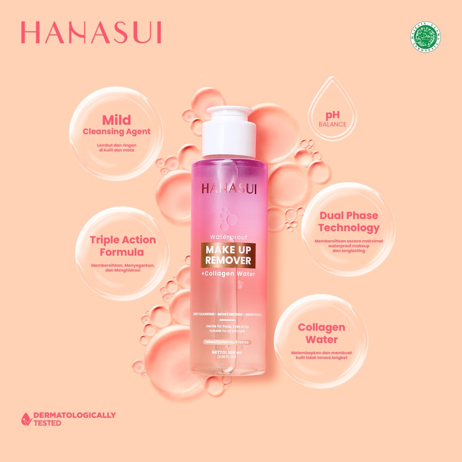 Jual Hanasui Waterproof Make Up Remover + Collagen Water I Original I Bpom Shopee Indonesia