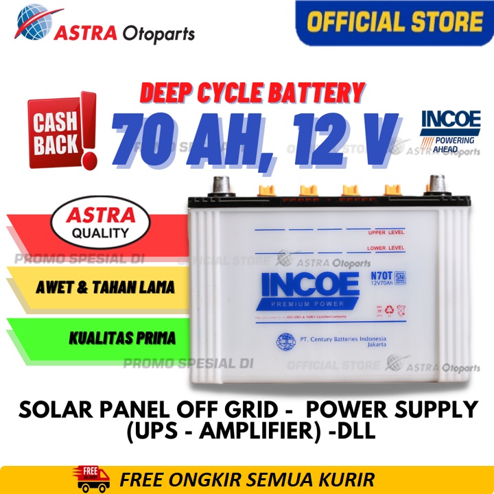 Jual Baterai / Aki INCOE PREMIUM 70 Ah - 12 Volt, Deep Cycle Battery