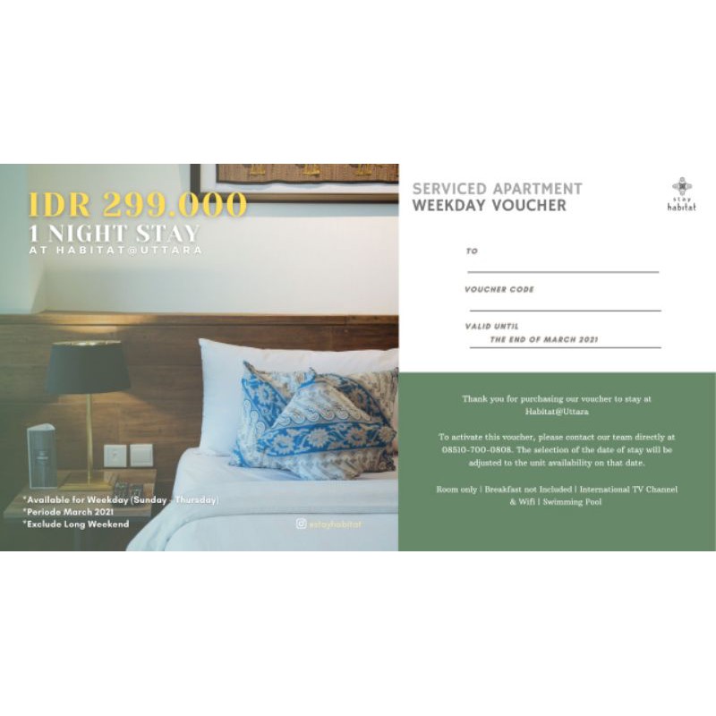 Jual Voucher menginap 1 malam di HabitatUttara Yogyakarta Shopee