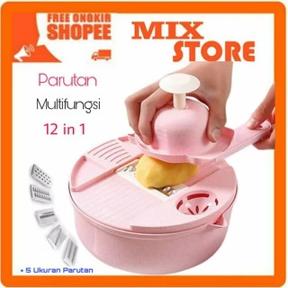 Parutan Serbaguna Alat Potong Kentang  12 in 1 Parutan Multifungsi Alat Pemotong Sayur 12 in 1