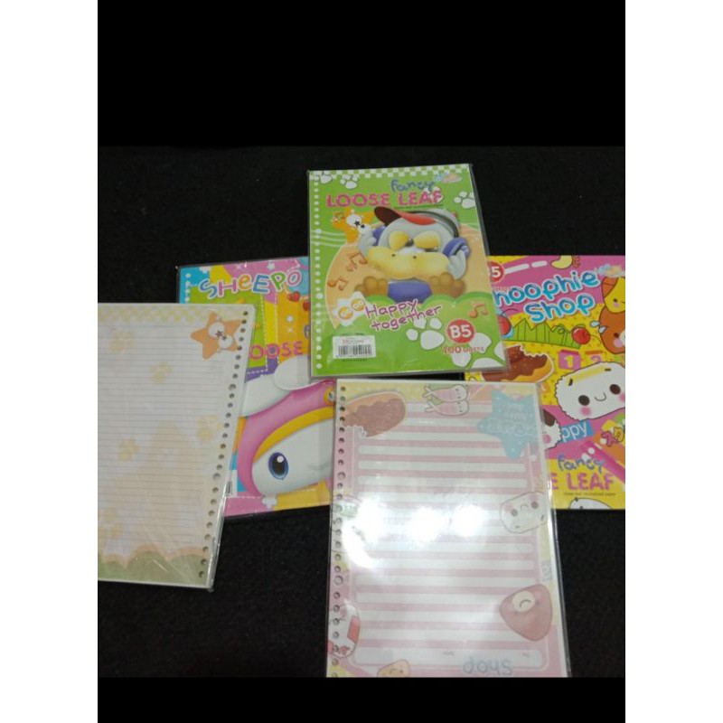 Jual Loose leaf/kertas file/kertas binder ukuran b5 caracter warna isi ...