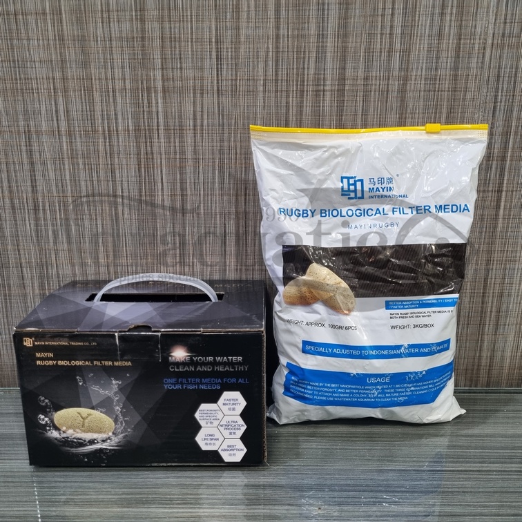 Jual MAYIN RUGBY 1KG MEDIA FILTER BIOLOGIS RUMAH BAKTERI BIO AQUARIUM ...