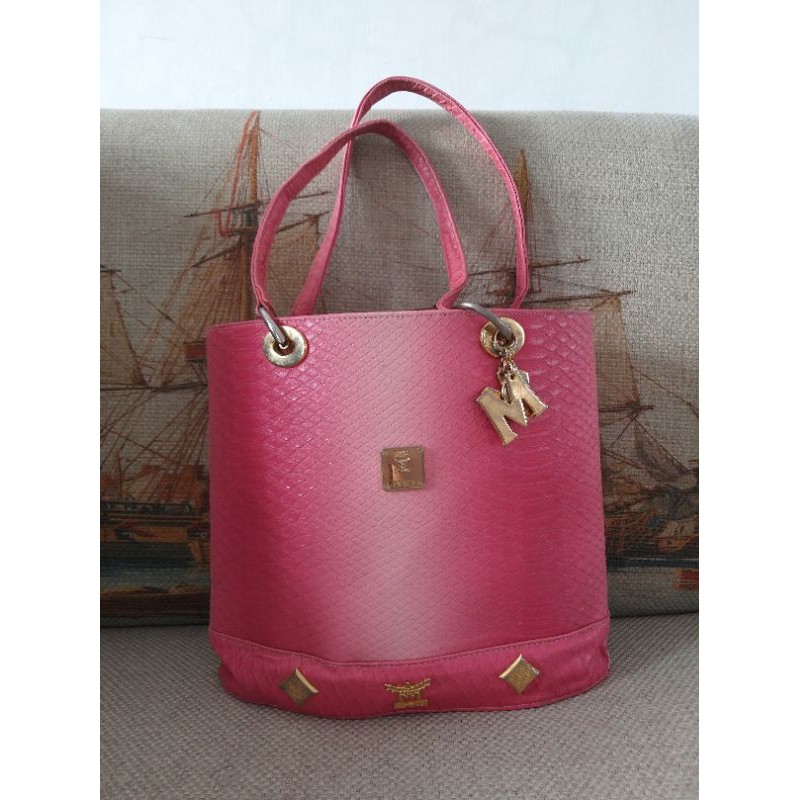 Jual Sale MCM Munchen tote bag preloved harga nett Shopee Indonesia