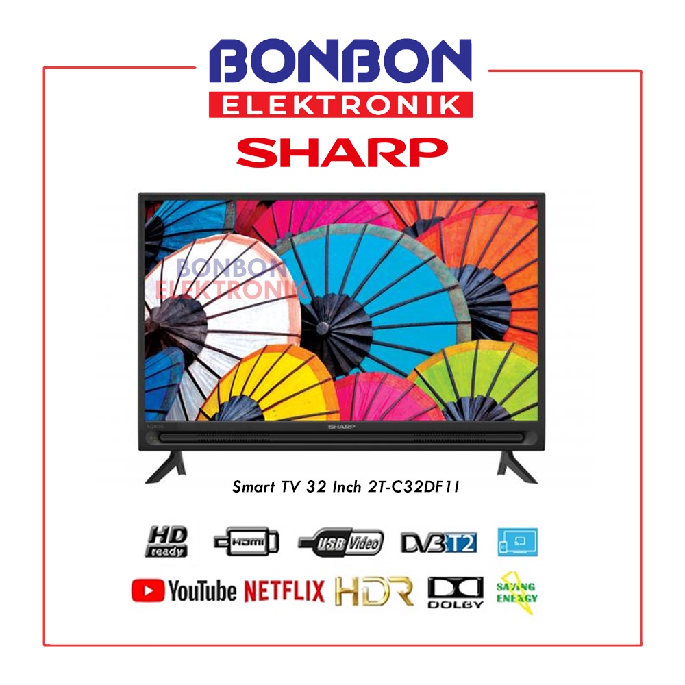 Jual Sharp LED Smart TV 32 Inch 2TC32DF1I / 2TC32DF1I HD 2K NEW