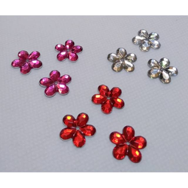 Jual Diamond Bunga Mote Bunga Manik Bunga 10-17mm ( 1 lusin ) | Shopee ...