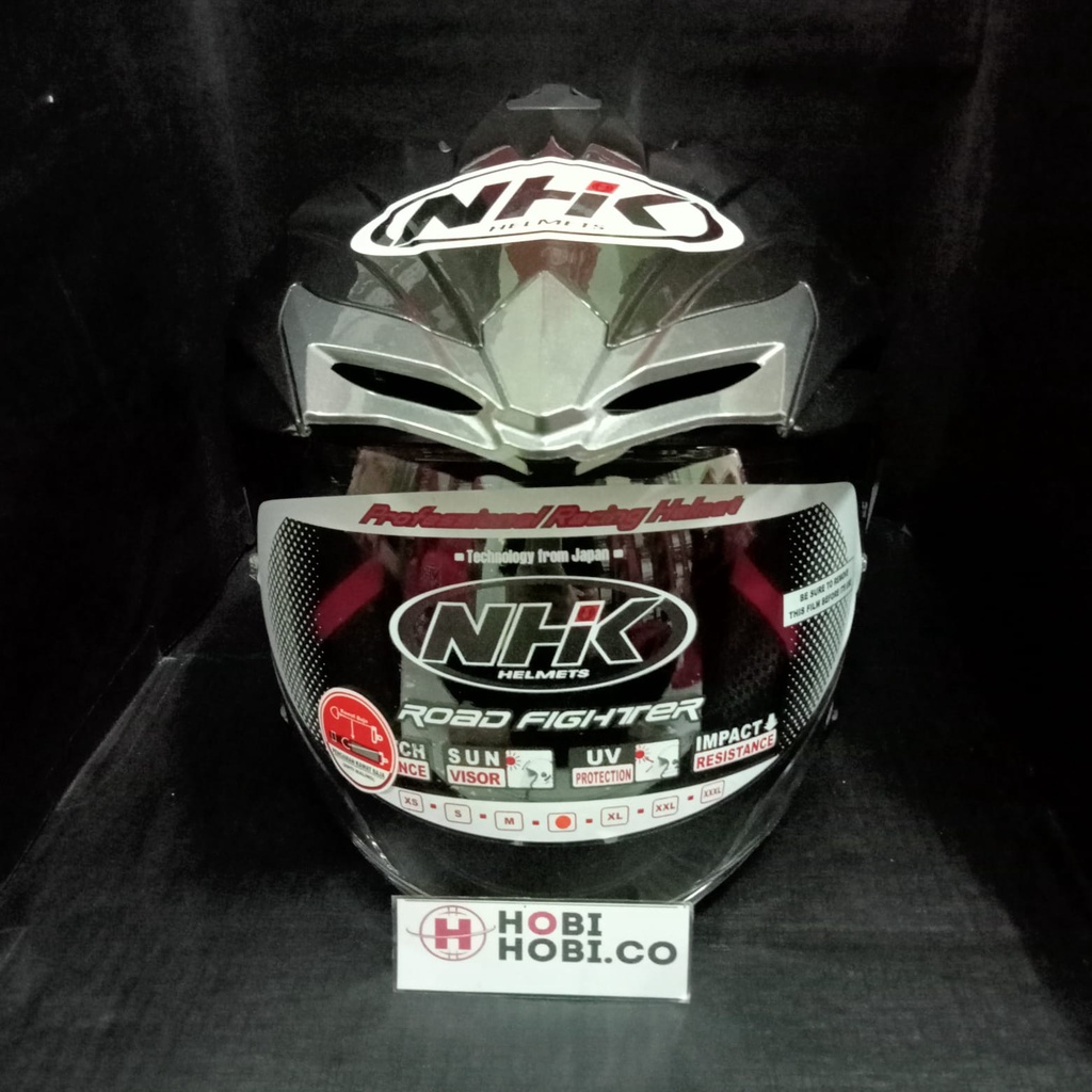 Jual HELM NHK PREDATOR CRYPTON SOLID POLOS GUNMETAL DOUBLE VISOR HALF ...