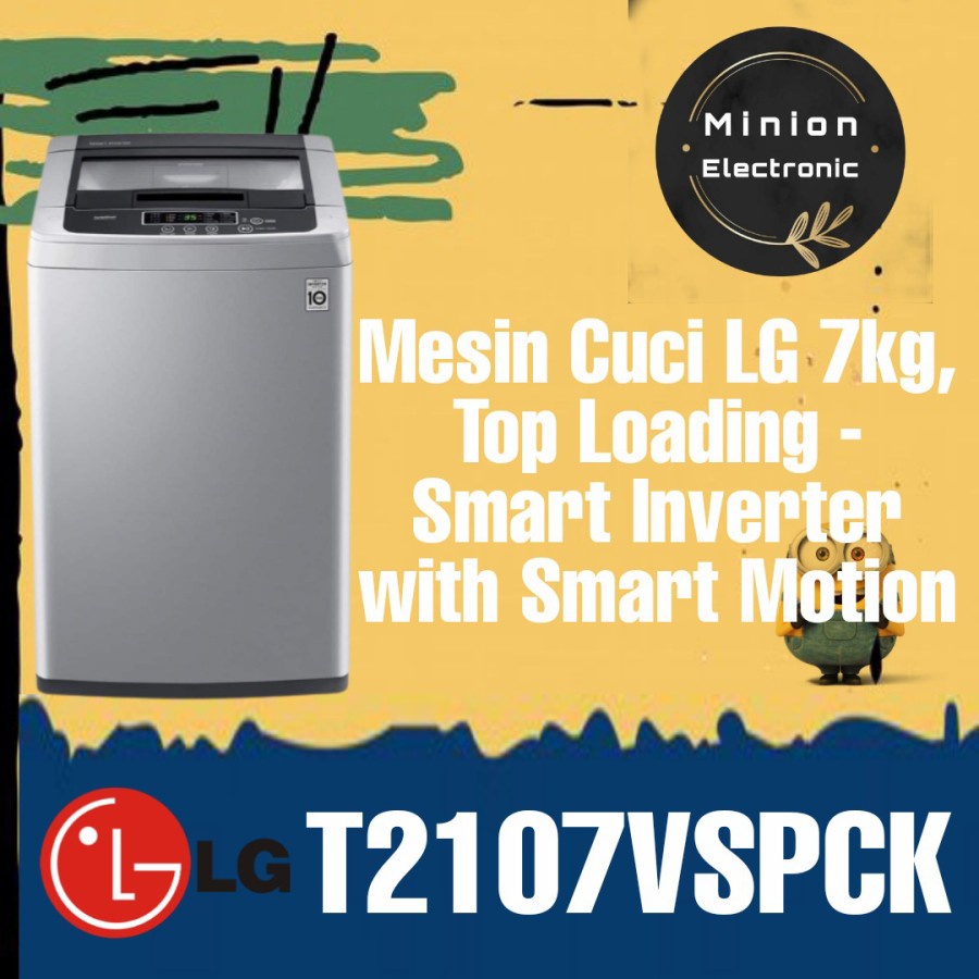 Jual MESIN CUCI LG T2107VSPCK Top Loading SMART INVERTER 7Kg TURBO DRUM ...