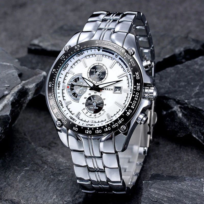 Jual CURREN 8083 Jam Tangan Pria Analog Stainless Steel Chronograph Tidak Aktif CURRENOS Shopee Indonesia
