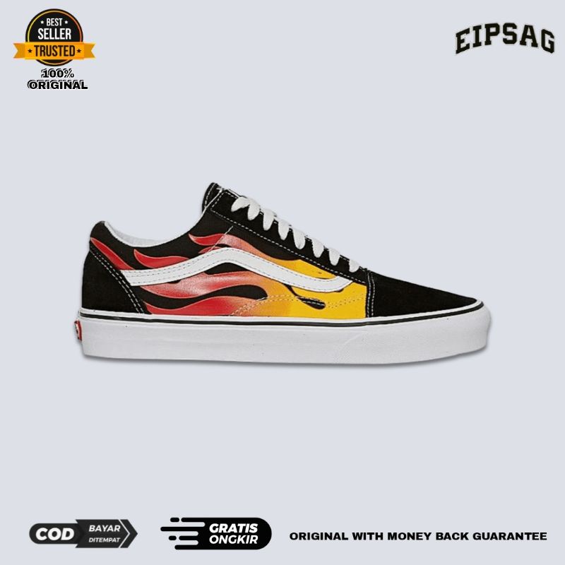 Vans old clearance skool flame femme