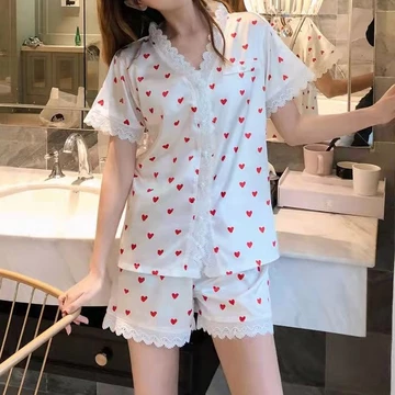 Baju Tidur Wanita Setelan Piyama Wanita Setelan Piyama Pendek Wanita Set Piyama Satin Home