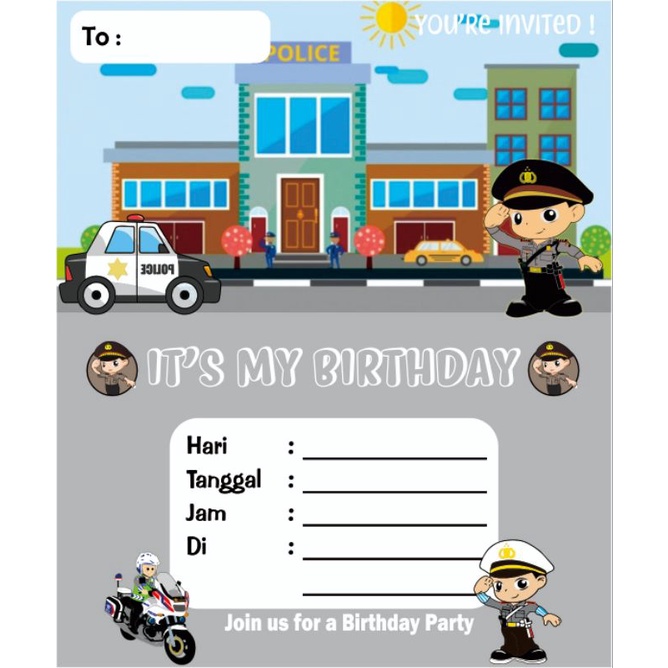 Jual Undangan Polisi / Police CUSTOM TEXT + FOTO | Shopee Indonesia