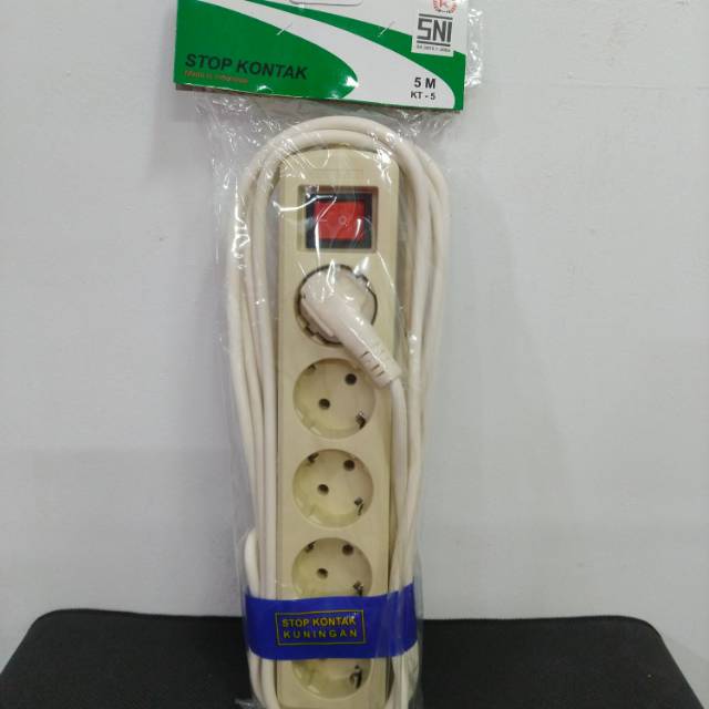 Jual Stop kontak, colokan sambungan listrik 5 lubang, kabel 5 meter ...