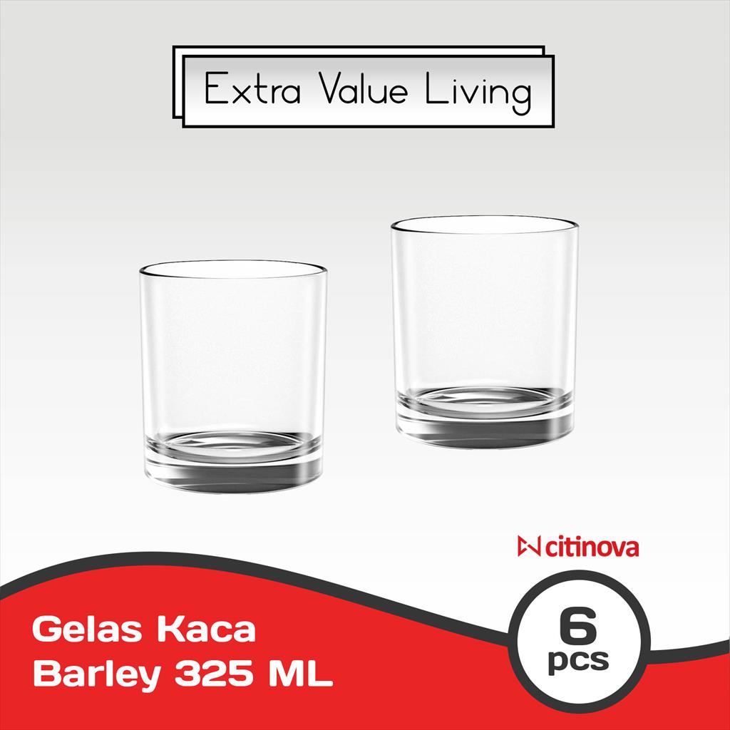 Jual Citinova Gelas Kaca Set 6 Pcs Barley Gelas Minum 325 Ml Gelas Jus Shopee Indonesia 9669